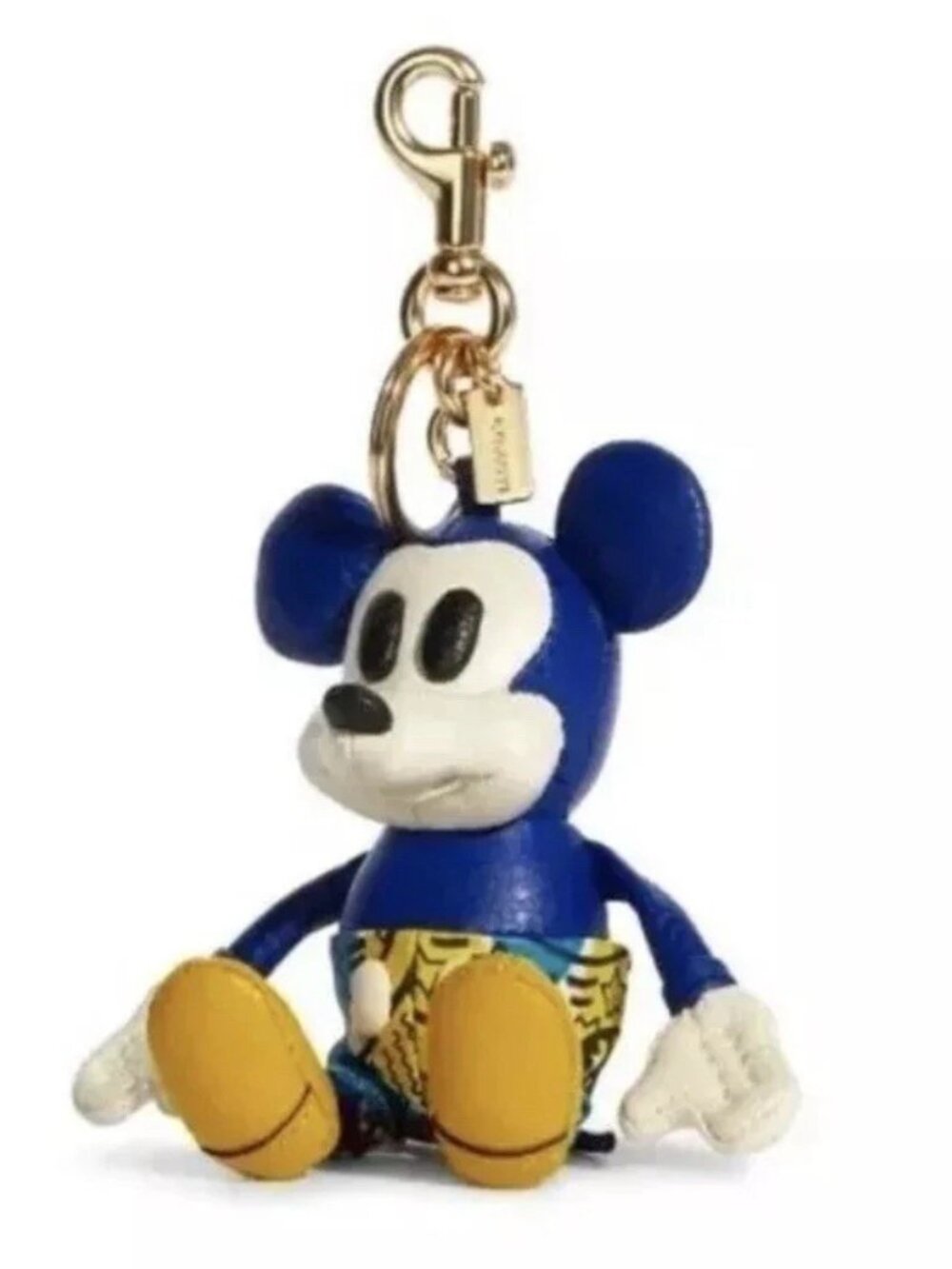 New DISNEY COACH MICKEY MOUSE x KEITH HARING Leather Bag Charm Key Ring C7117